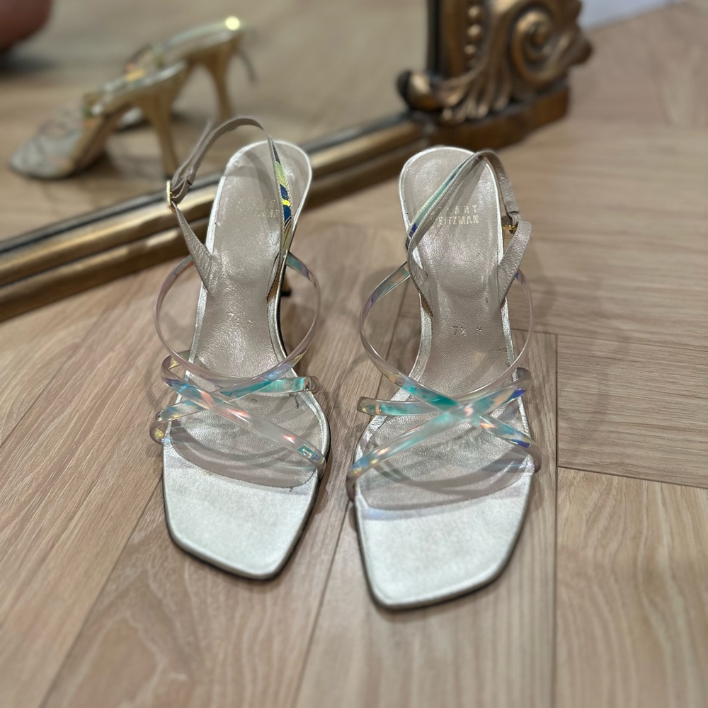 Stuart Weitzman hologram sandals